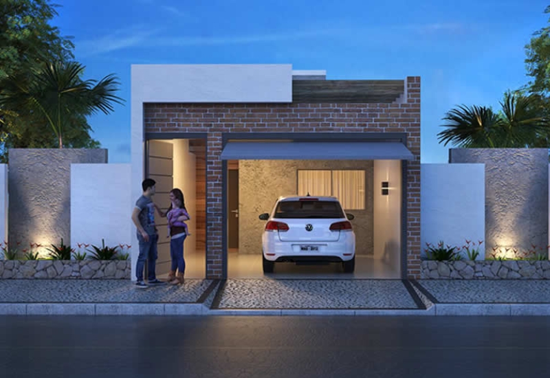 Planta Minha Casa Minha Vida com Design Moderno em Tijolo Ecológico