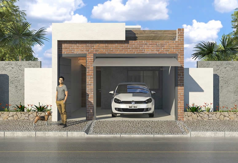 Planta Minha Casa Minha Vida com Design Moderno em Tijolo Ecológico