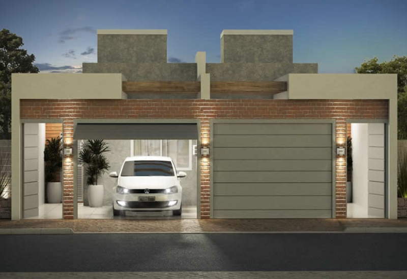 Planta de Casa Geminada com 3 quartos e Alvenaria em Tijolo Solo Cimento