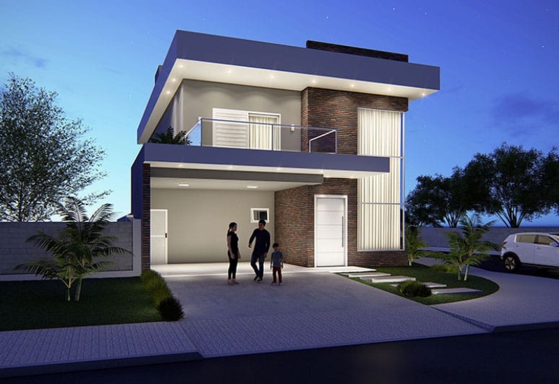 Planta de casa de esquina com 3 quartos usando o tijolo ecológico (7)