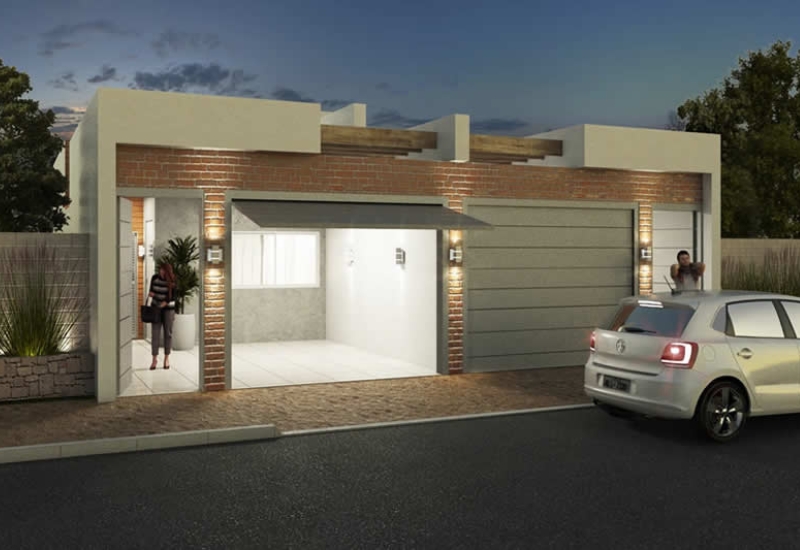 Quinta imagem de um projeto de modulação de uma casa térrea geminada construida com tijolos ecológicos à base de solo cimento padrão minha casa minha vida
