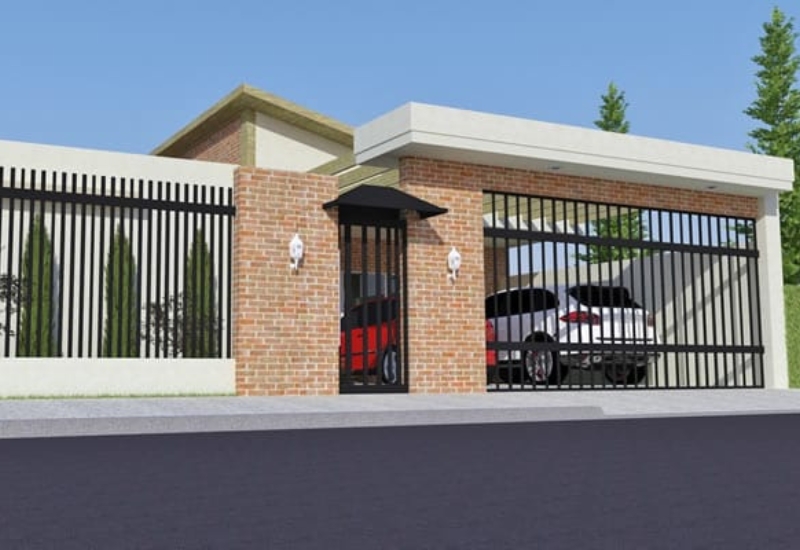 Imagem de um projeto de modulação de uma casa térrea rústica usando os tijolos ecológico à base de solo cimento