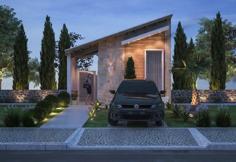 Quinta imagem de um projeto de modulação de uma casa térrea em tijolos ecológicos à base de solo cimento padrão minha casa minha vida