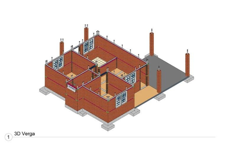 Detalhe de construção com tijolos ecológicos